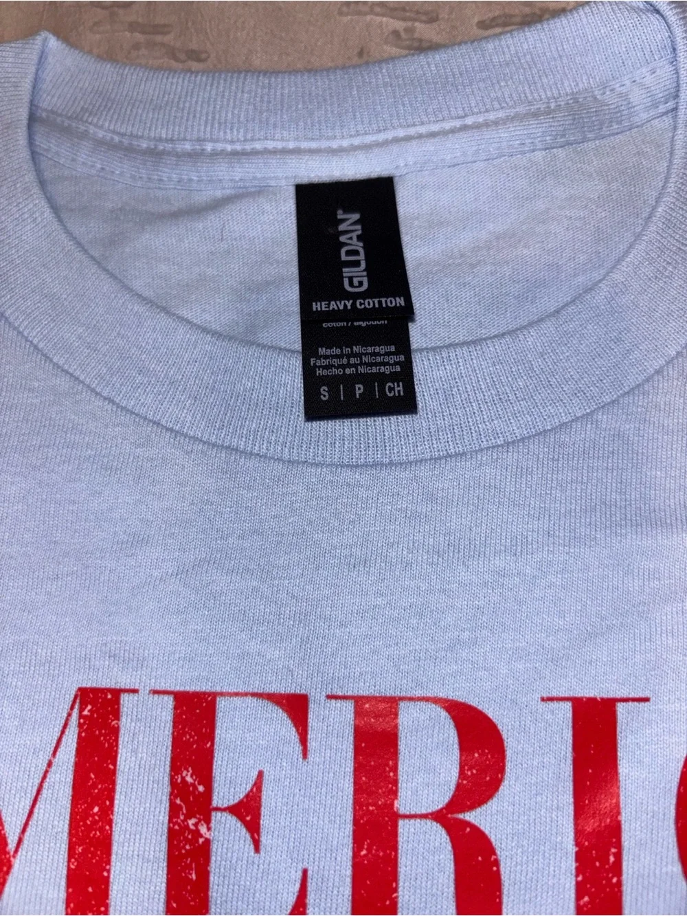 Gildan Heavy Cotton “America Cherry Bow” Graphic Tee – Patriotic Shirt